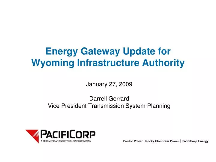 energy gateway update for wyoming infrastructure authority