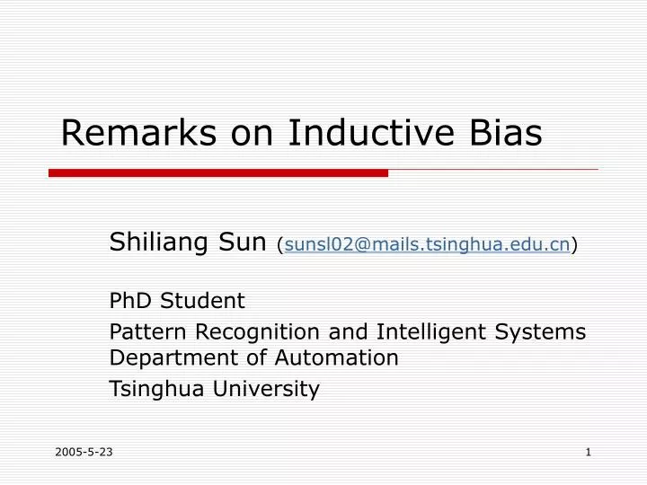 remarks on inductive bias