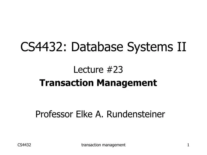 cs4432 database systems ii