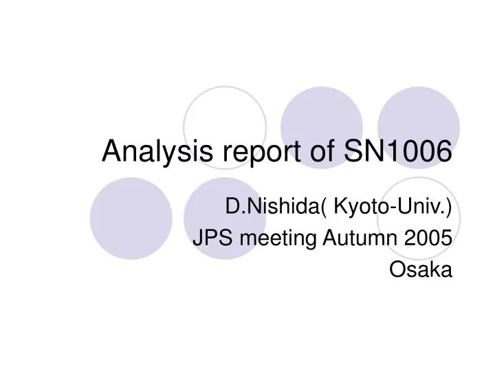 analysis report of sn1006