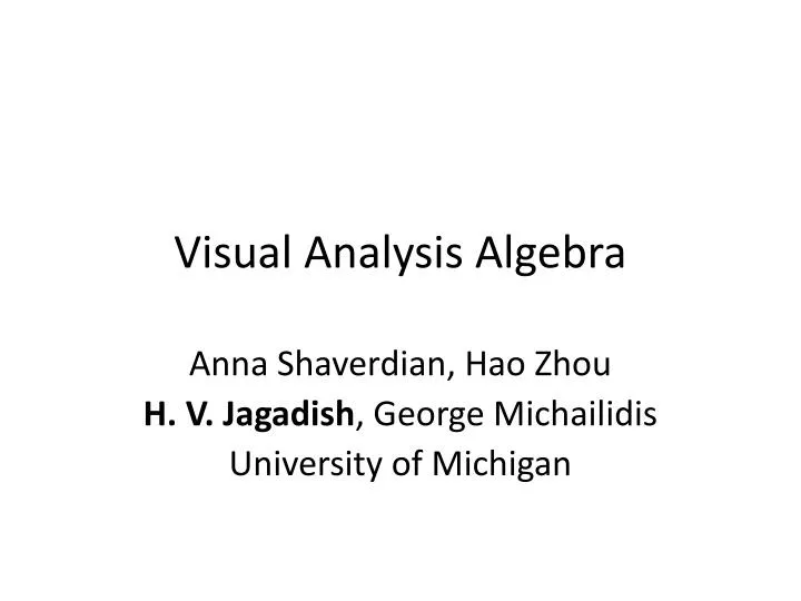 visual analysis algebra