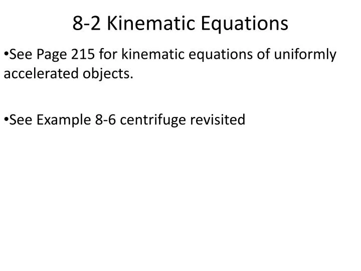 8 2 kinematic equations