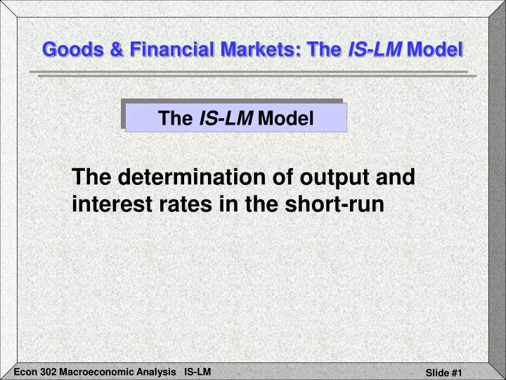 goods financial markets the is lm model