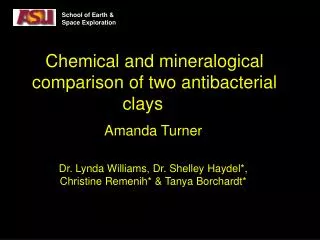 Chemical and mineralogical comparison of two antibacterial clays
