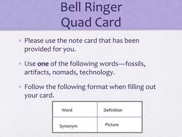 bell ringer quad card