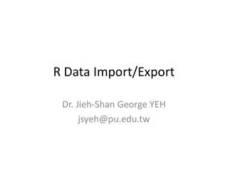 R Data Import/Export