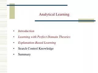 Analytical Learning