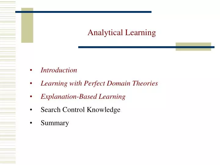 analytical learning