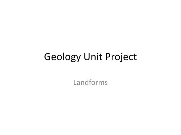 geology unit project