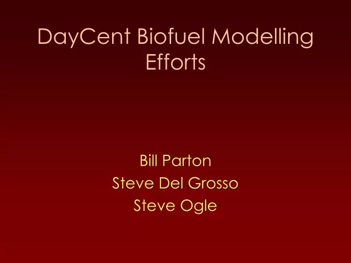 daycent biofuel modelling efforts