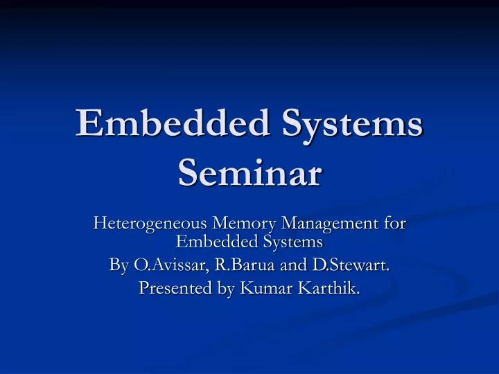 embedded systems seminar