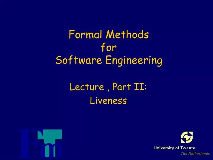 formal methods for software engineering