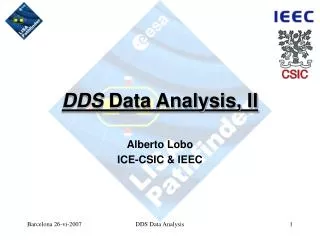 DDS Data Analysis, II