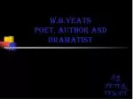 W.B.YEATS Poet, author AND dramatist