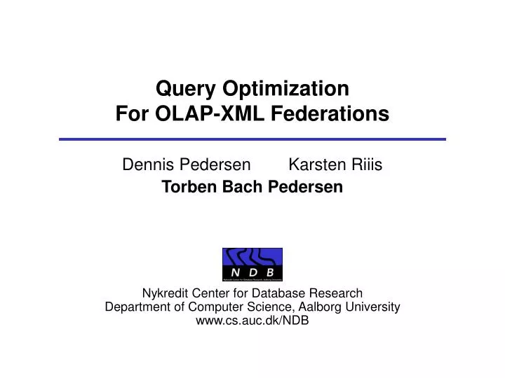 query optimization for olap xml federations