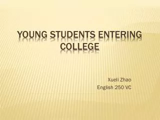 Young students entering college