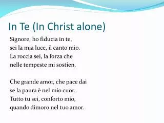 in te in christ alone