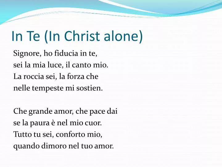 in te in christ alone
