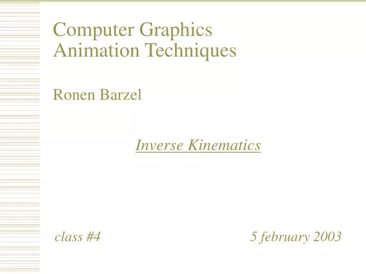 computer graphics animation techniques