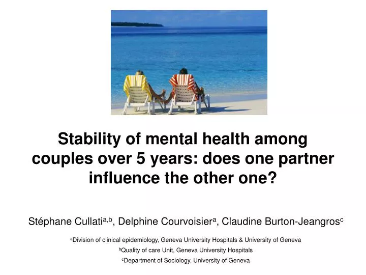 stability of mental health among couples over 5 years does one partner influence the other one