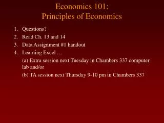 Economics 101: Principles of Economics