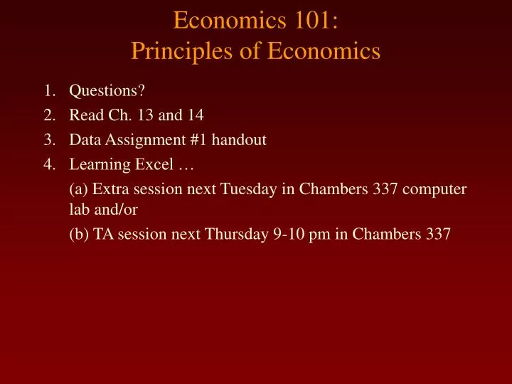 economics 101 principles of economics