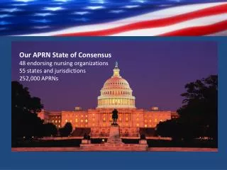 Our APRN State of Consensus 48 endorsing nursing organizations 55 states and jurisdictions