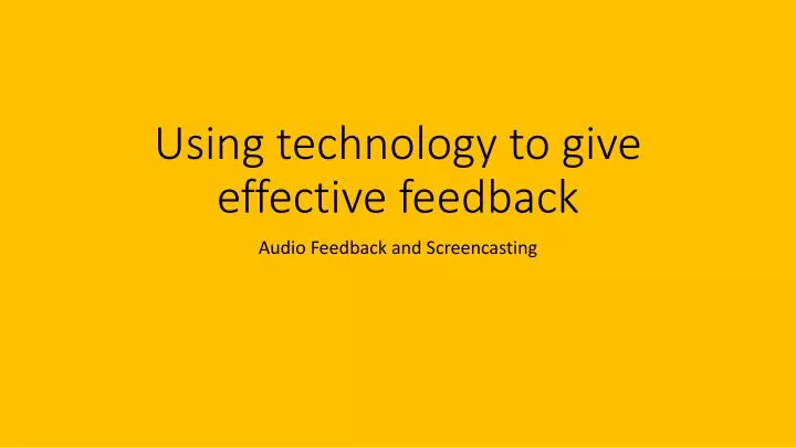 using technology to give effective feedback