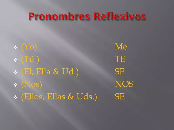 pronombres reflexivos