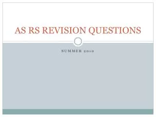 AS RS REVISION QUESTIONS
