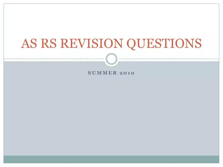 as rs revision questions