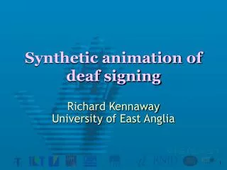 Synthetic animation of deaf signing