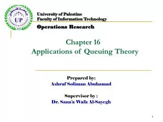 Chapter 16 Applications of Queuing Theory