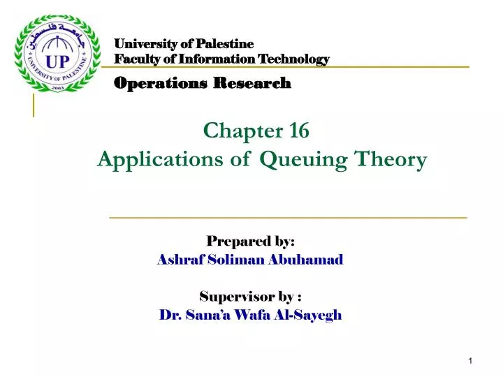 chapter 16 applications of queuing theory