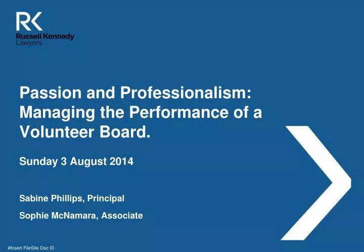 passion and professionalism managing the performance of a volunteer board