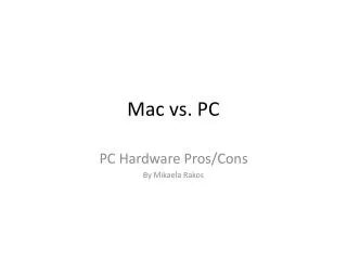 Mac vs. PC