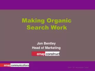Making Organic Search Work