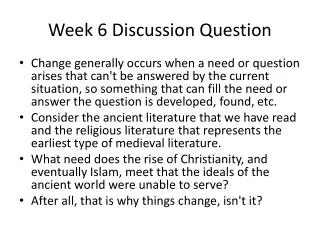Week 6 Discussion Question