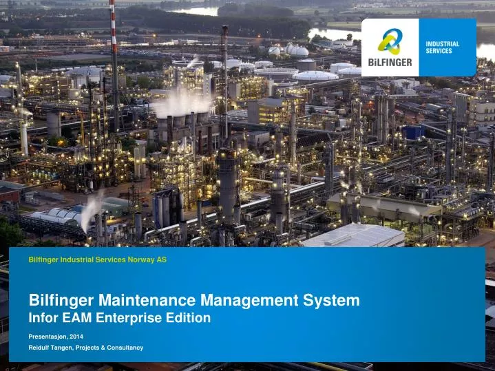 bilfinger maintenance management system infor eam enterprise edition