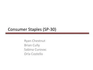 Consumer Staples (SP-30)