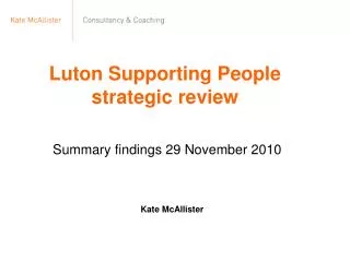 Luton Supporting People strategic review