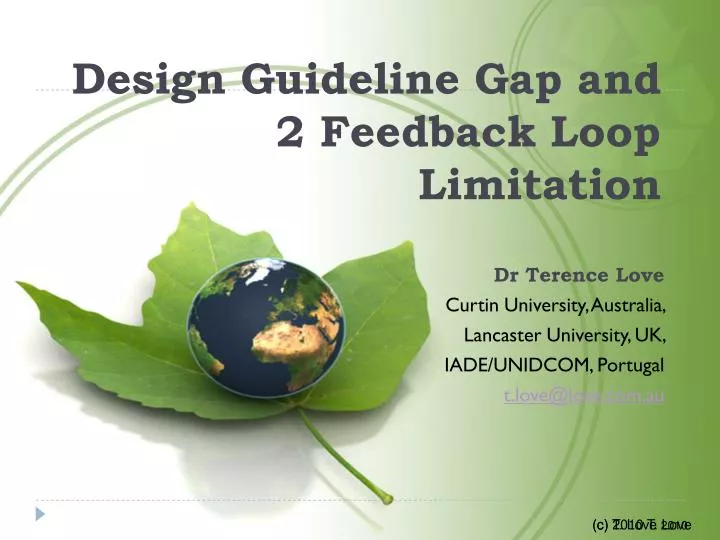 design guideline gap and 2 feedback loop limitation