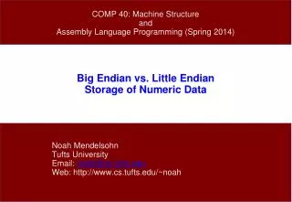 Big Endian vs. Little Endian Storage of Numeric Data