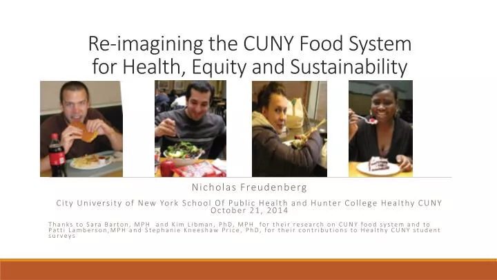 re imagining the cuny food system for health equity and sustainability