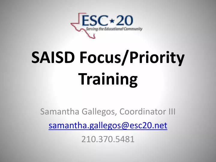 saisd focus priority training