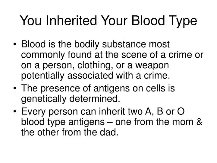 you inherited your blood type