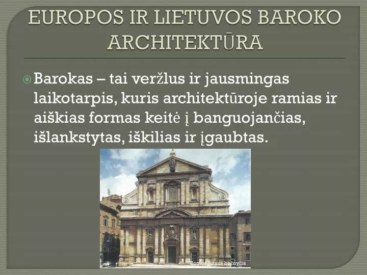 europos ir lietuvos baroko architekt ra
