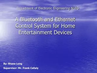 Department of Electronic Engineering NUIG
