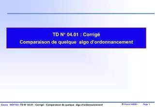 td n 04 01 corrig comparaison de quelque algo d ordonnancement