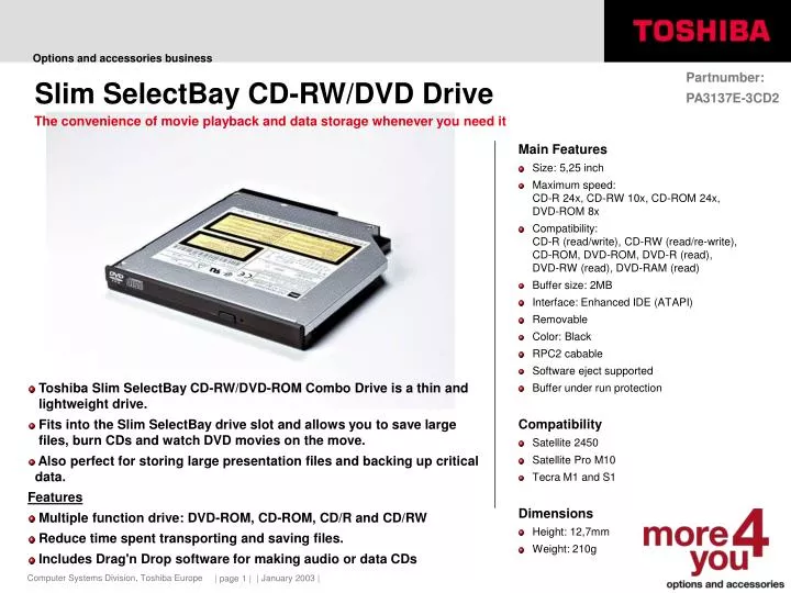 slim selectbay cd rw dvd drive